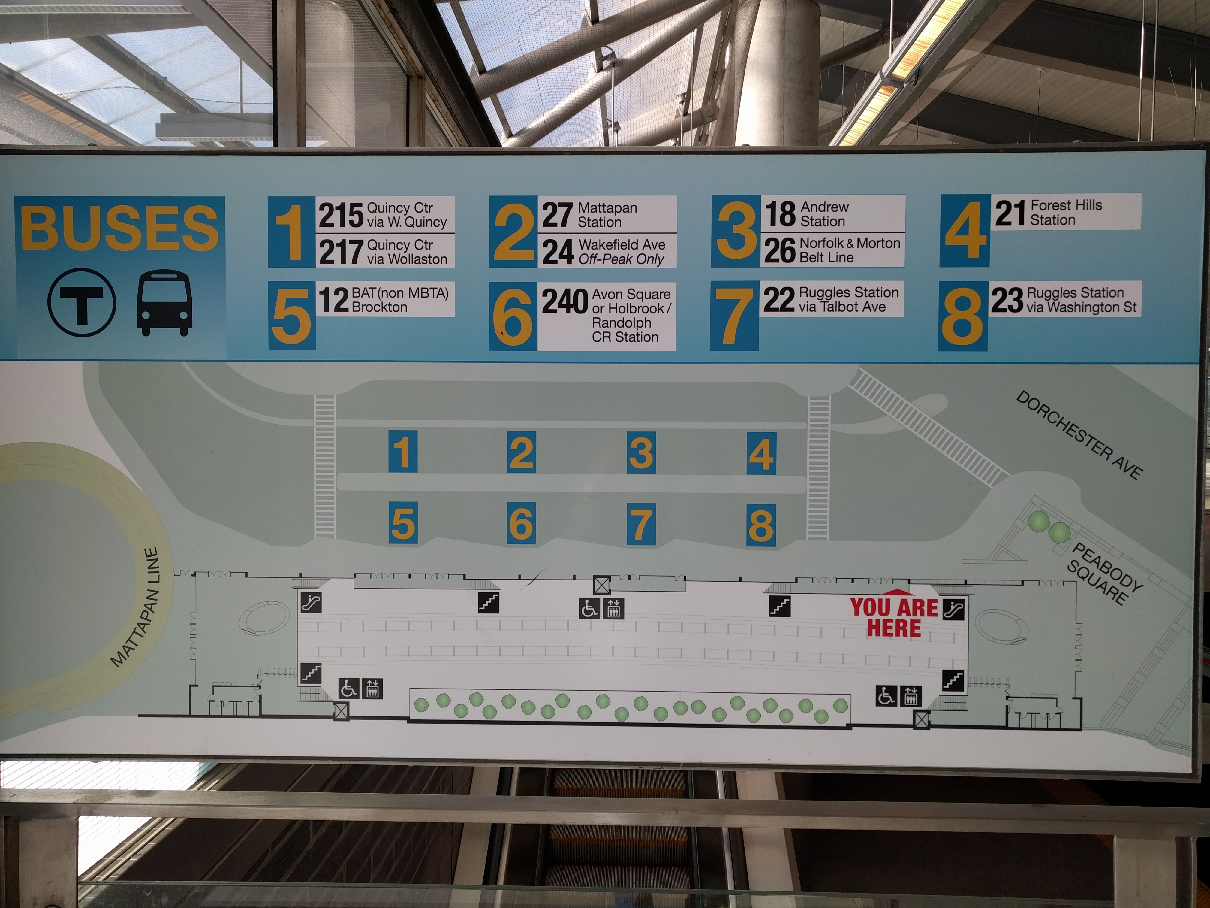 Map of bus platforms at Ashmont Station