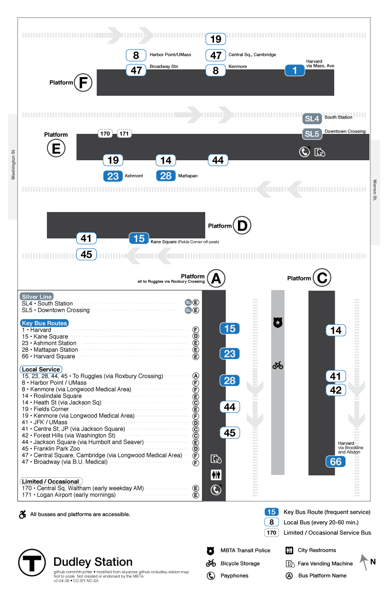 Map of Dudley Station by Nathaniel Fruchter, April 2017